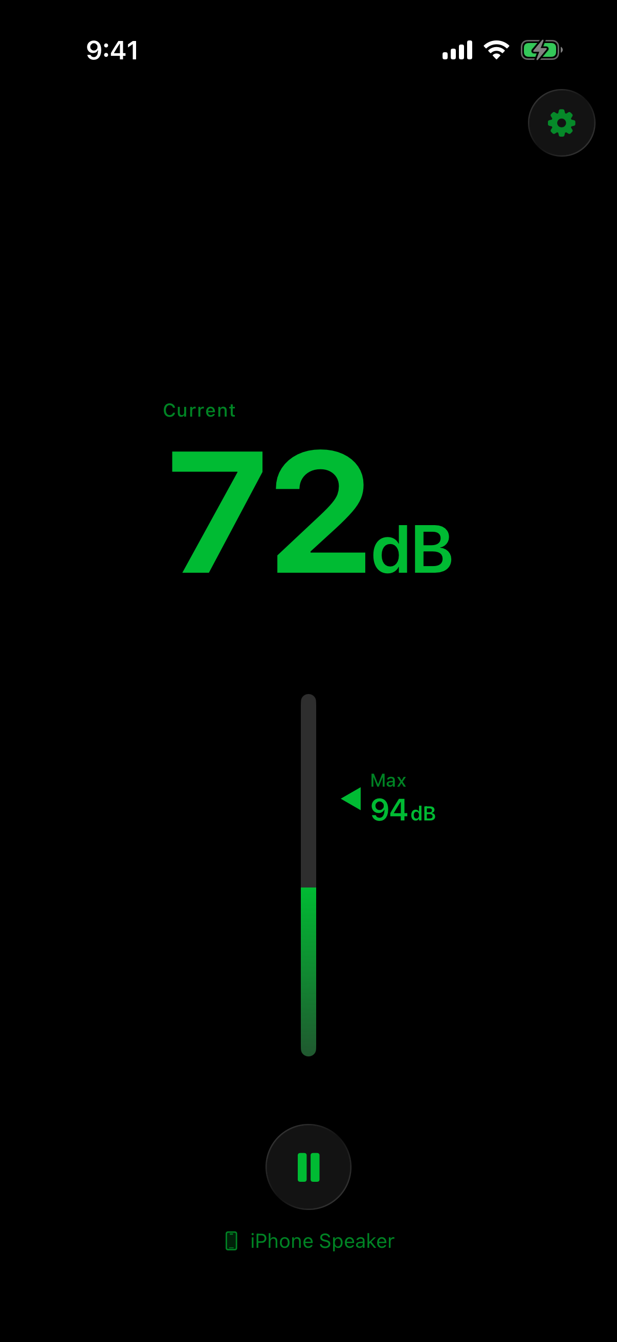 Level playing the pink-noise reference out the iPhone speaker to level-match a system